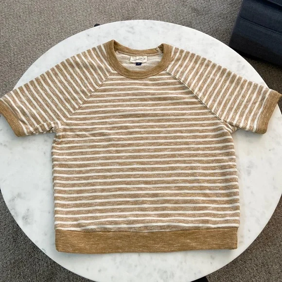 Universal Thread Tops Universal Thread Target Striped Short Sleeve Sweatshirt Tanwhite S Poshmark